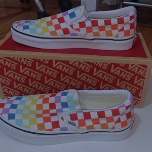 Rainbow Colored Checkered Vans